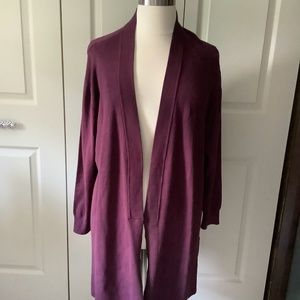 NEW Worthington Long Cardigan/Duster Wine Colored 2x